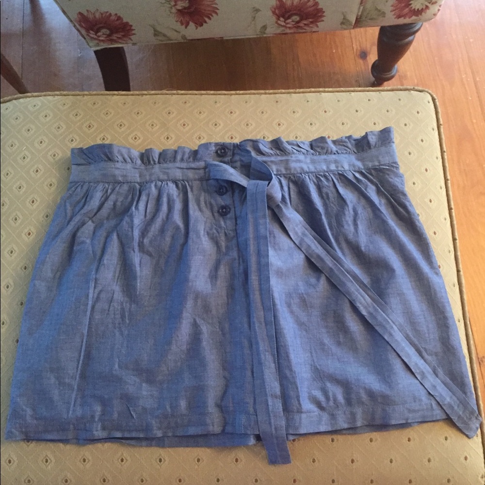 J. Crew Blue Twill Cotton Mini Skirt